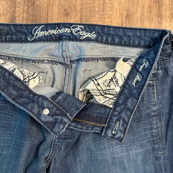 American Eagle Outfitters Women's True Boot Low Rise Denim Jean Blue Size 8 - Picture 6 of 9